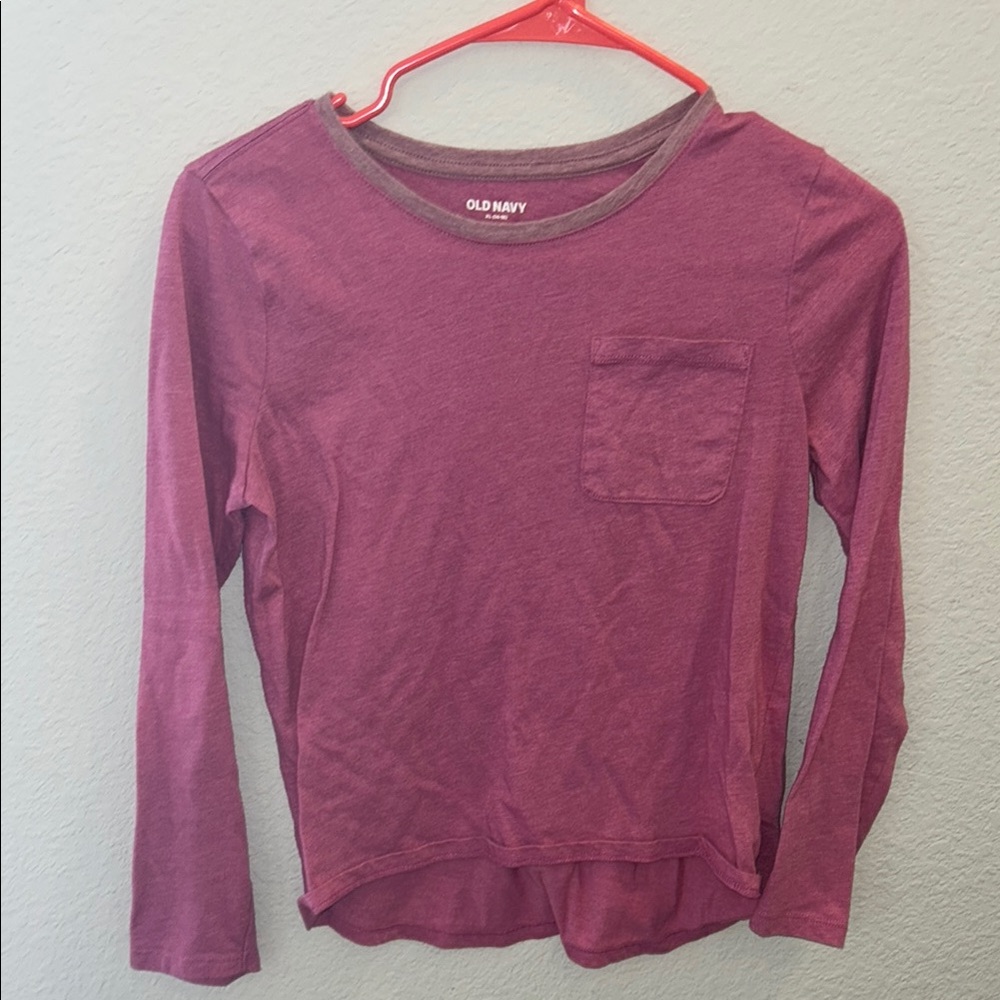 Old Navy Maroon Pocket Tee